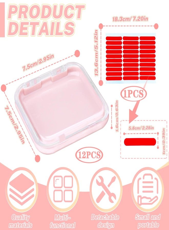 Binxus 12 Pcs Press On Nail Packaging Boxes Acrylic Press On Nail Storage Box with 30 Pcs Adhesive Double Sided Tape for Press on Nail Business Nail Art Nail Salon (Colorful) - Image 2